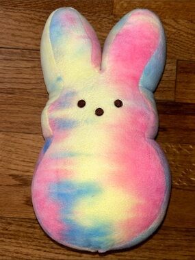 Peeps Tie-Dye Bunny Plush Pillow - Pastel Rainbow NEW